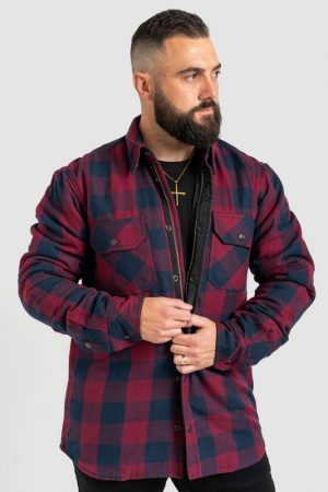 PLAID PL SHIRT : RED & BLACK